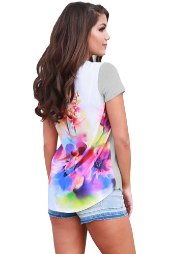 Floral Wonderland Grey Short Sleeve Shirt