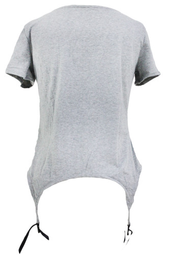 Stunning Sequined Heart Grey Garter T-shirt