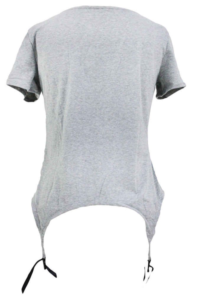 Stunning Sequined Heart Grey Garter T-shirt