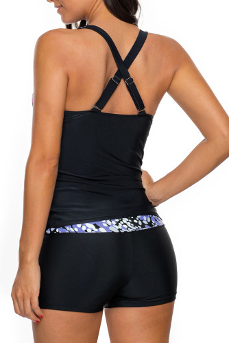Blue White Spots 2pcs Tankini Bathing Suit