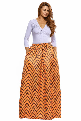 Yellow African Print Maxi Skirt