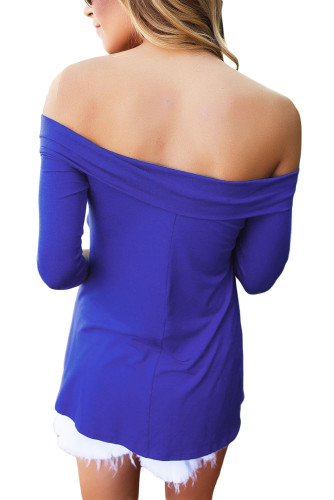 Royal Blue Cross Front Off The Shoulder Top