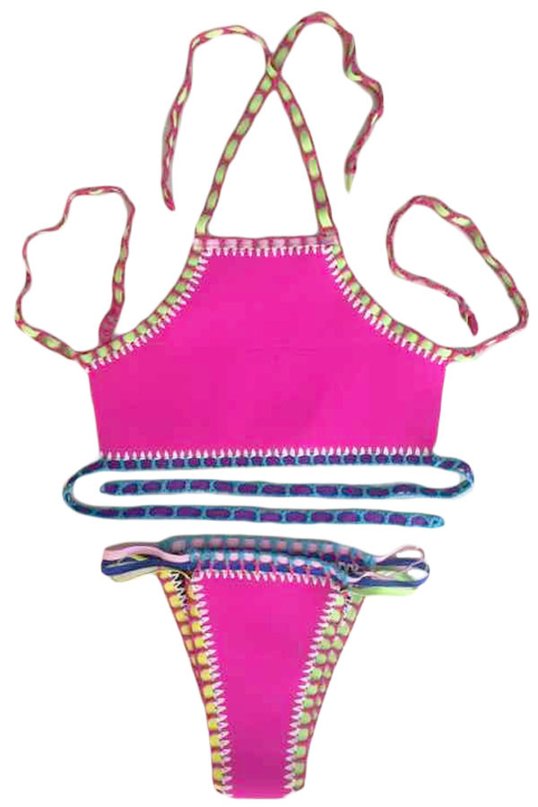 Rosy Handmade Crochet Neoprene Tankini Swimsuit