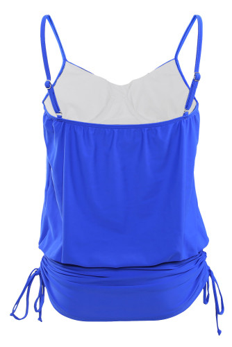 Blue Spaghetti Strap Tankini Swim Top