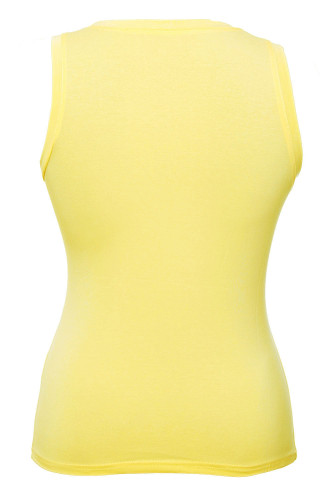 Yellow Womens Summer Paisley Elephant Print Vest