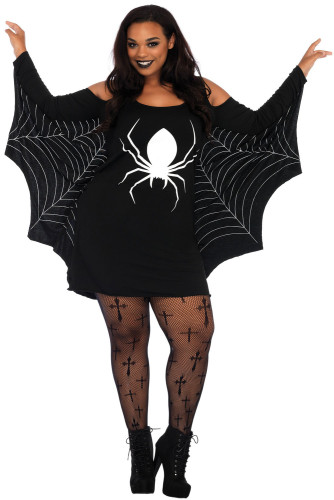 volume 0.5 Spiderweb Plus Size Jersey Tunic Dress