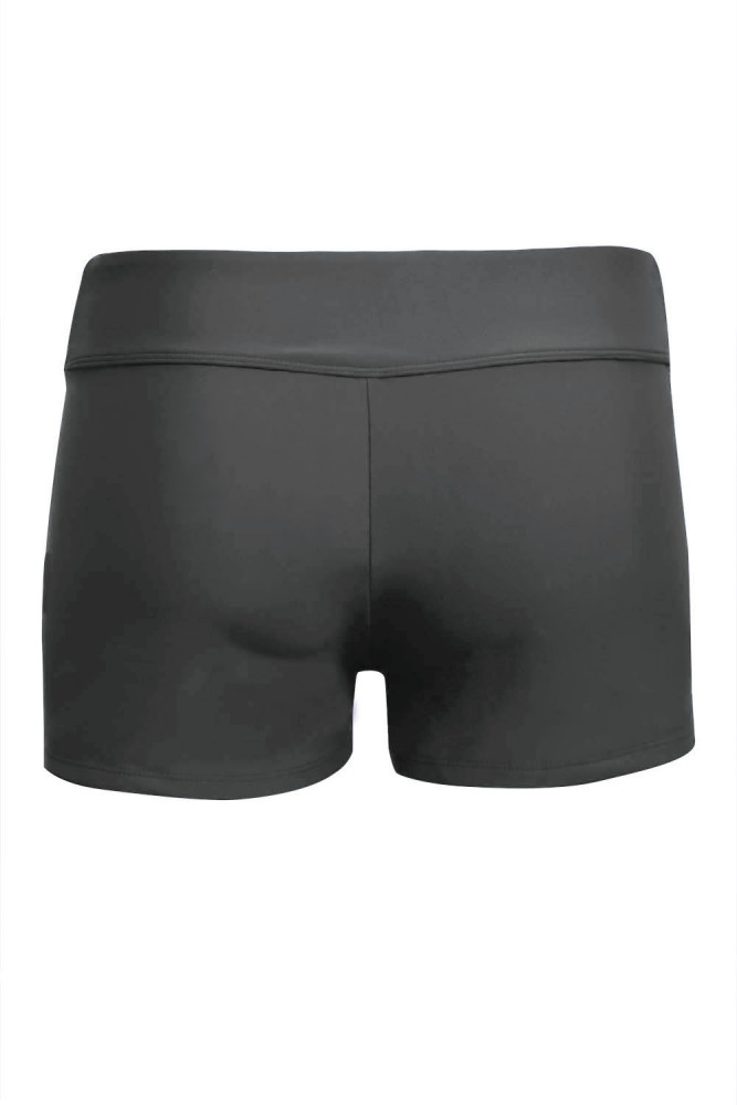 Dark Grey Wide Waistband Swimsuit Bottom Shorts