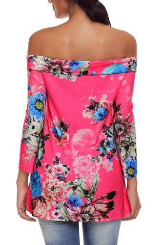 Rosy Floral Off Shoulder Crisscross Top
