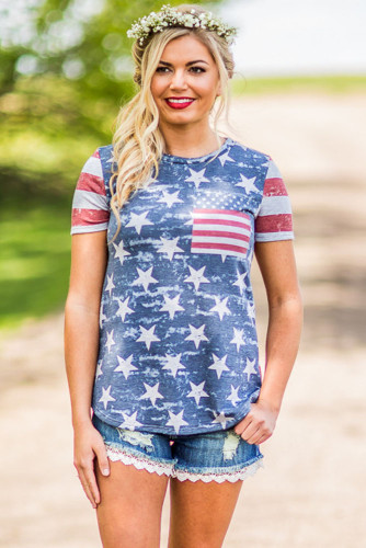 American Heart Womens Flag T-shirt