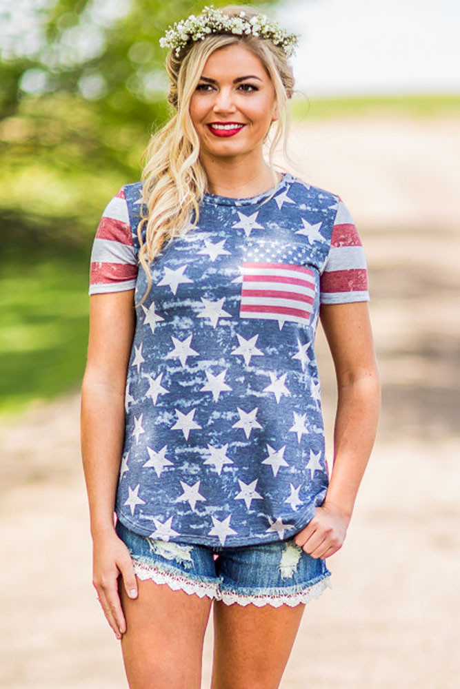American Heart Womens Flag T-shirt
