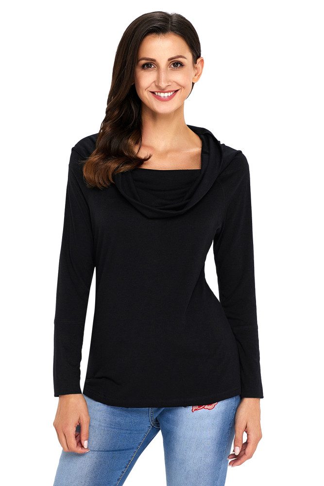 Black Off The Shoulder Long Sleeve Top