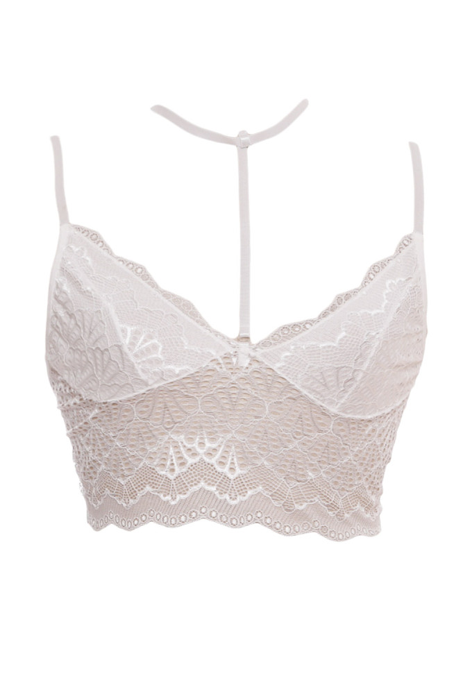 White Strappy Lace Bralette