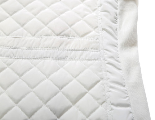 White Diamond Quilted High Neck Cotton Jacket