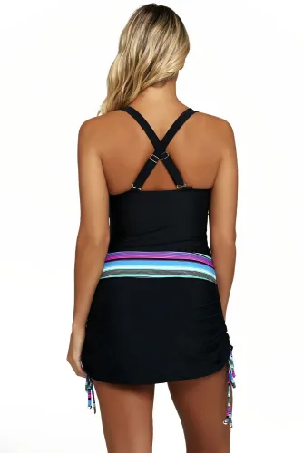Multi Striped Tankini and Skirtini Swimsuit