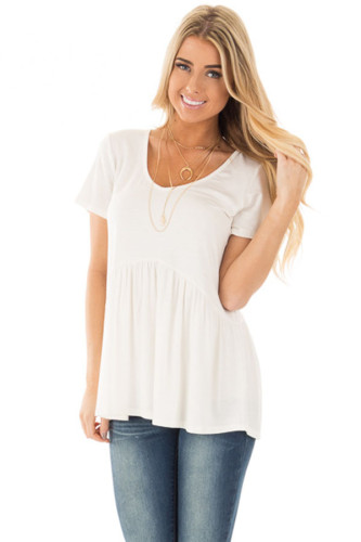 White Sweetheart Neckline Babydoll Style T-shirt