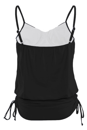 Black Spaghetti Strap Tankini Swim Top