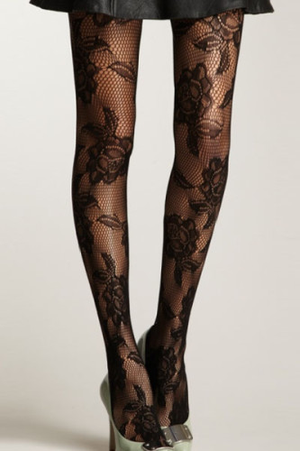 Seamless Floral Fishnet Tights