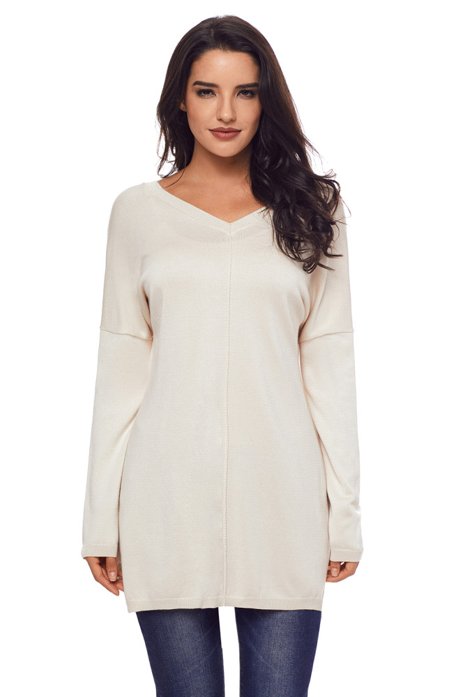Apricot Soft V Neck Sweater