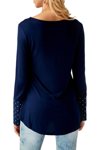 Blue Polka Dot Peasant Tunic