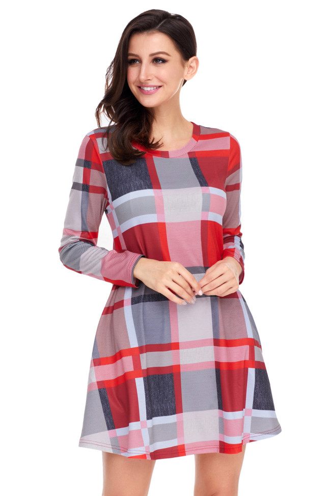 Multicolor Plaid Mini Dress