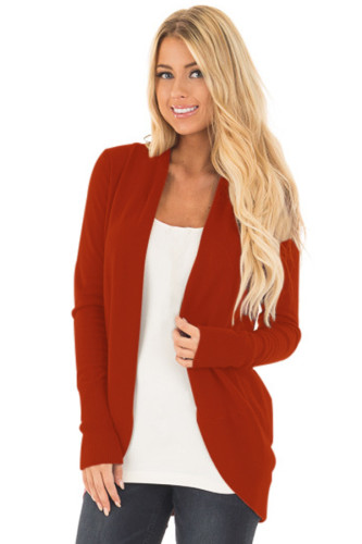 Maroon Super Soft Long Sleeve Open Cardigan