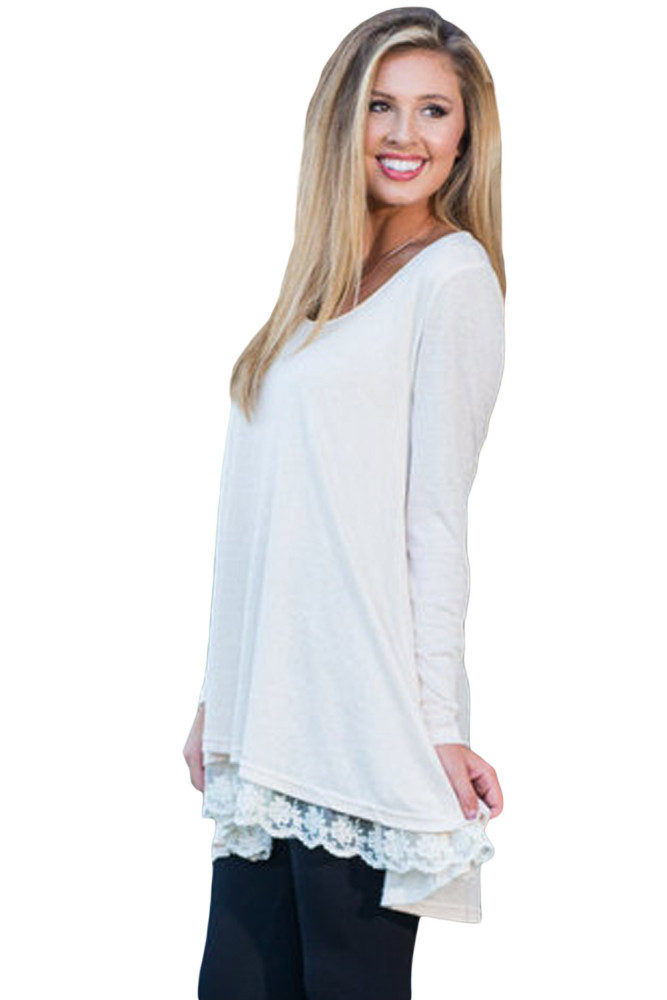 White Swingy Layered Long Sleeve Tunic