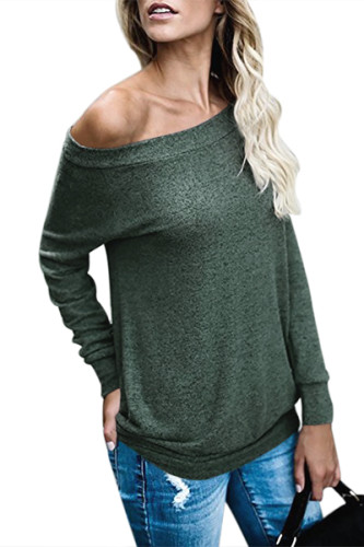 Green Womens Off Shoulder Tunic Top