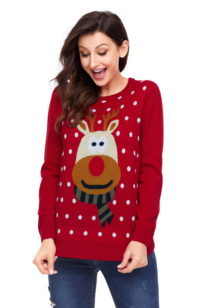 Red Christmas Reindeer Sweater