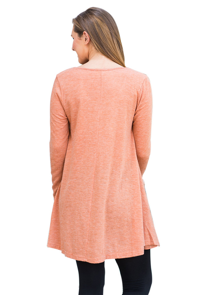 Orange Swingy Layered Long Sleeve Tunic
