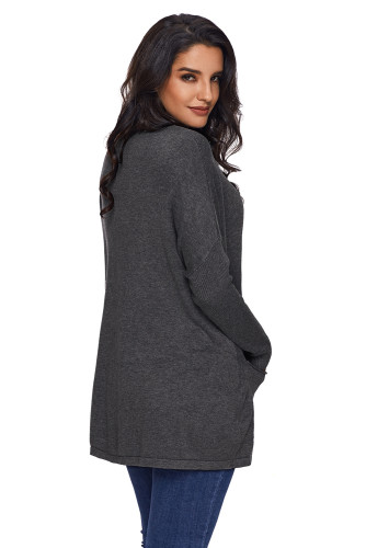 Charcoal Oversize Fit Pocket Sweater Tunic