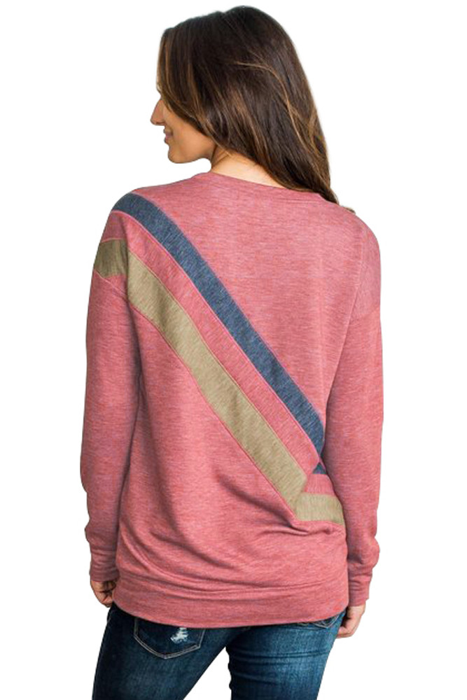 Red Rays Back Pullover Sweatshirt