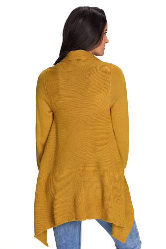 Mustard Waterfall Long Sleeve Sweater Cardigan
