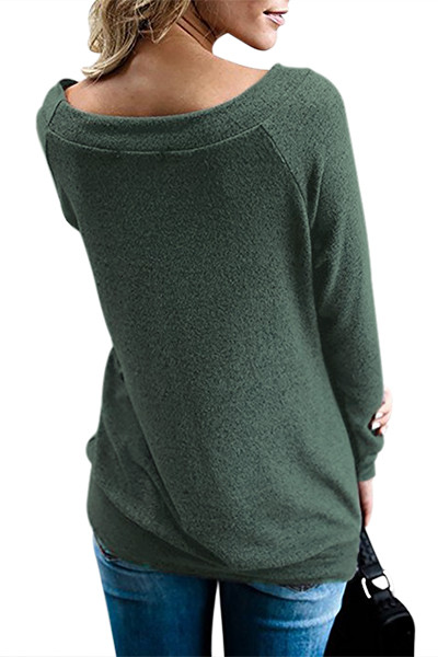 Green Womens Off Shoulder Tunic Top