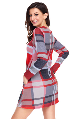 Multicolor Plaid Mini Dress