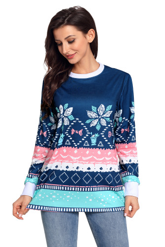 Navy Julep Print Stylish Christmas Jumper