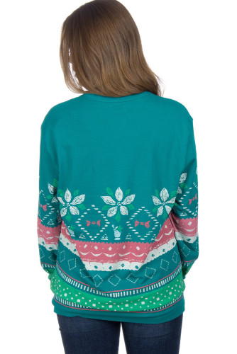 Seafoam Julep Print Stylish Christmas Jumper