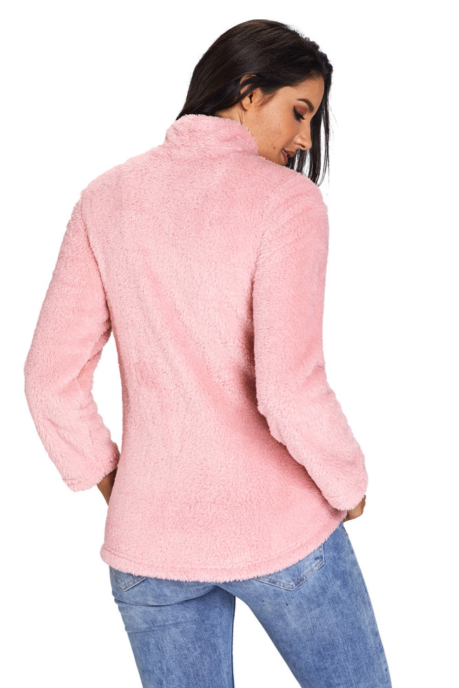 Pink Zipped Pullover Fleece Outfit