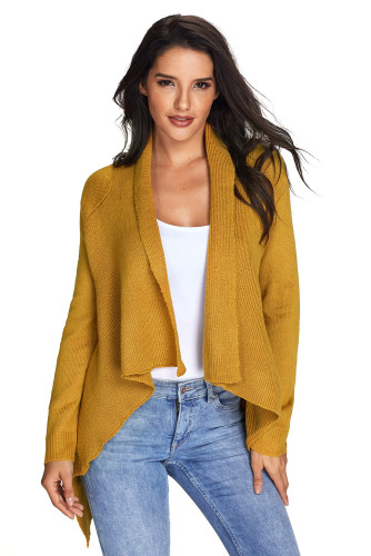 Mustard Waterfall Long Sleeve Sweater Cardigan