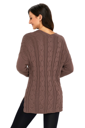 Mocha Oversized Cozy up Knit Sweater