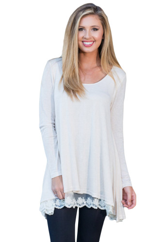 White Swingy Layered Long Sleeve Tunic