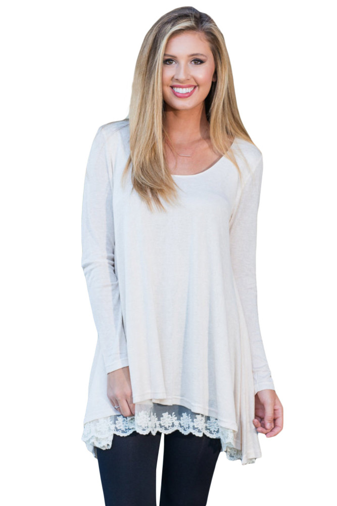 White Swingy Layered Long Sleeve Tunic
