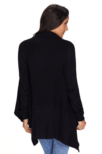 Black Waterfall Long Sleeve Sweater Cardigan