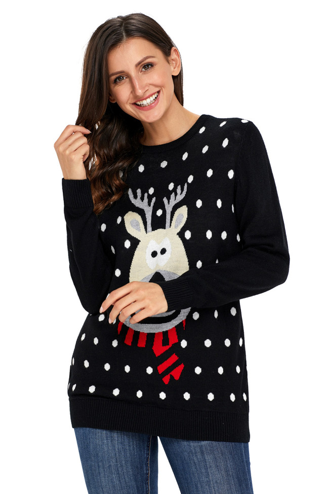 Black Christmas Reindeer Sweater