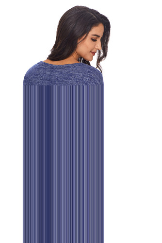 Blue Lace up Sleeve Front Pocket Womens Casual Sweatshirt