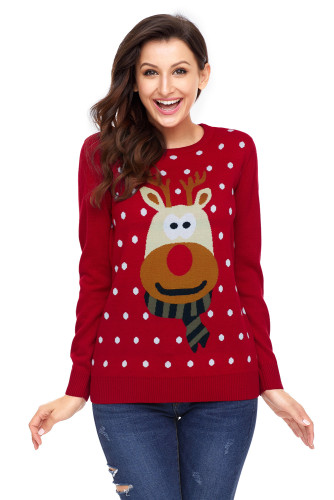 Red Christmas Reindeer Sweater