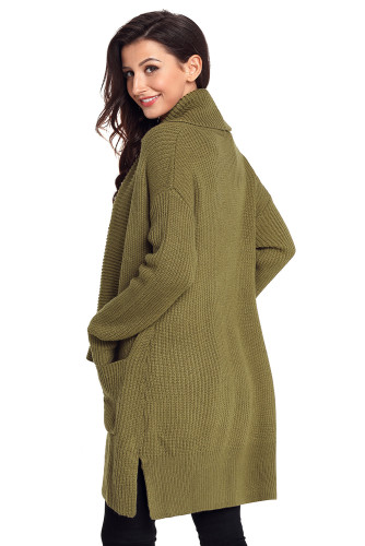 Army Green Comfy Cozy Pocketed Cardigan