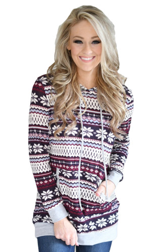Purplish Red Snowflake New Christmas Hoodie