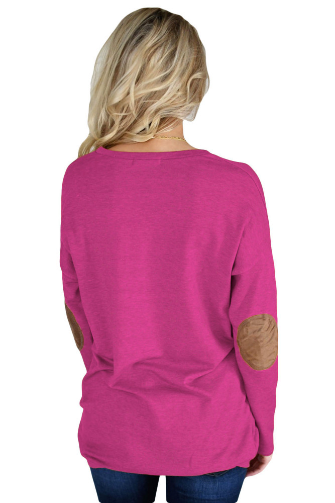 Rosy Elbow Patch Sweatshirt