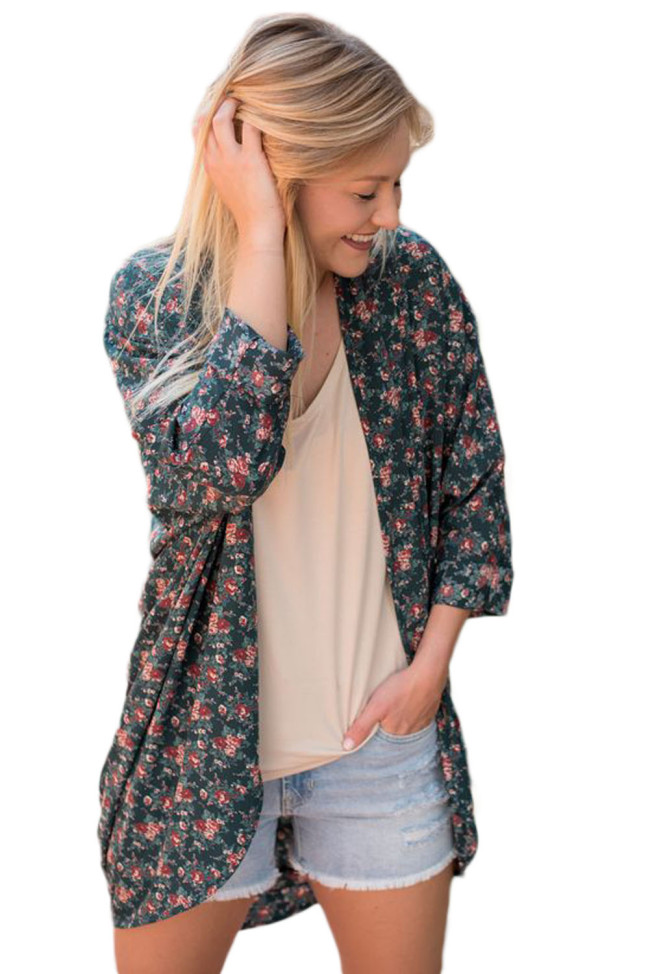 Classic Floral Kimono Cardigan Loose Cover up