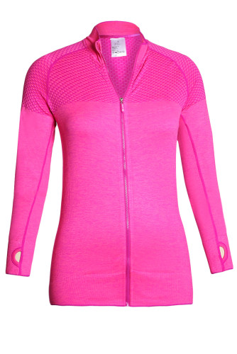 Rosy Atheletic Running Yoga Jacket with Mesh Accent